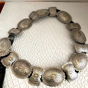 Native American sterling silver Concho belt